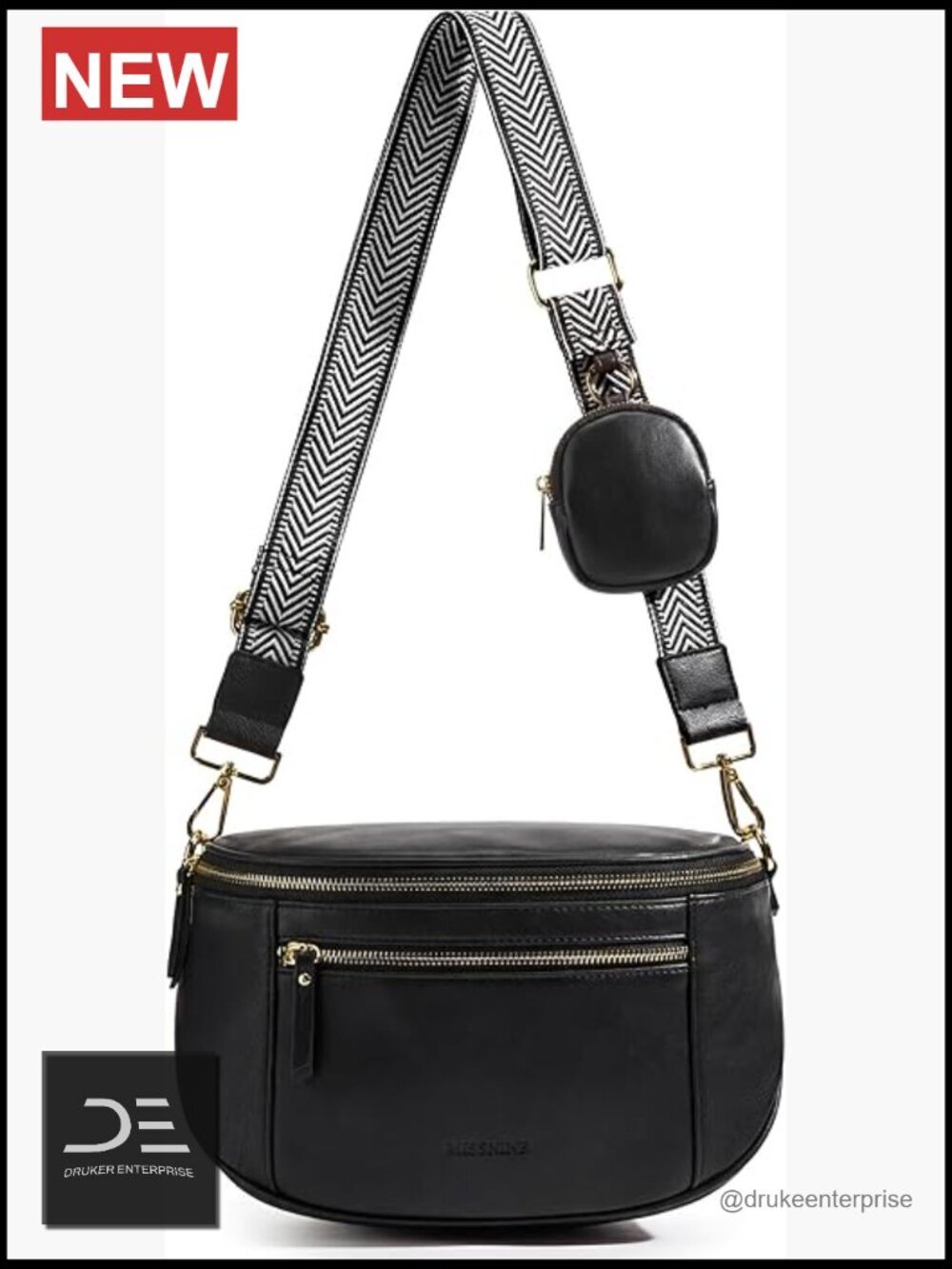 Vegan Leather Crossbody Bag with RFID Blocking, Shoulder Handbag for Travel